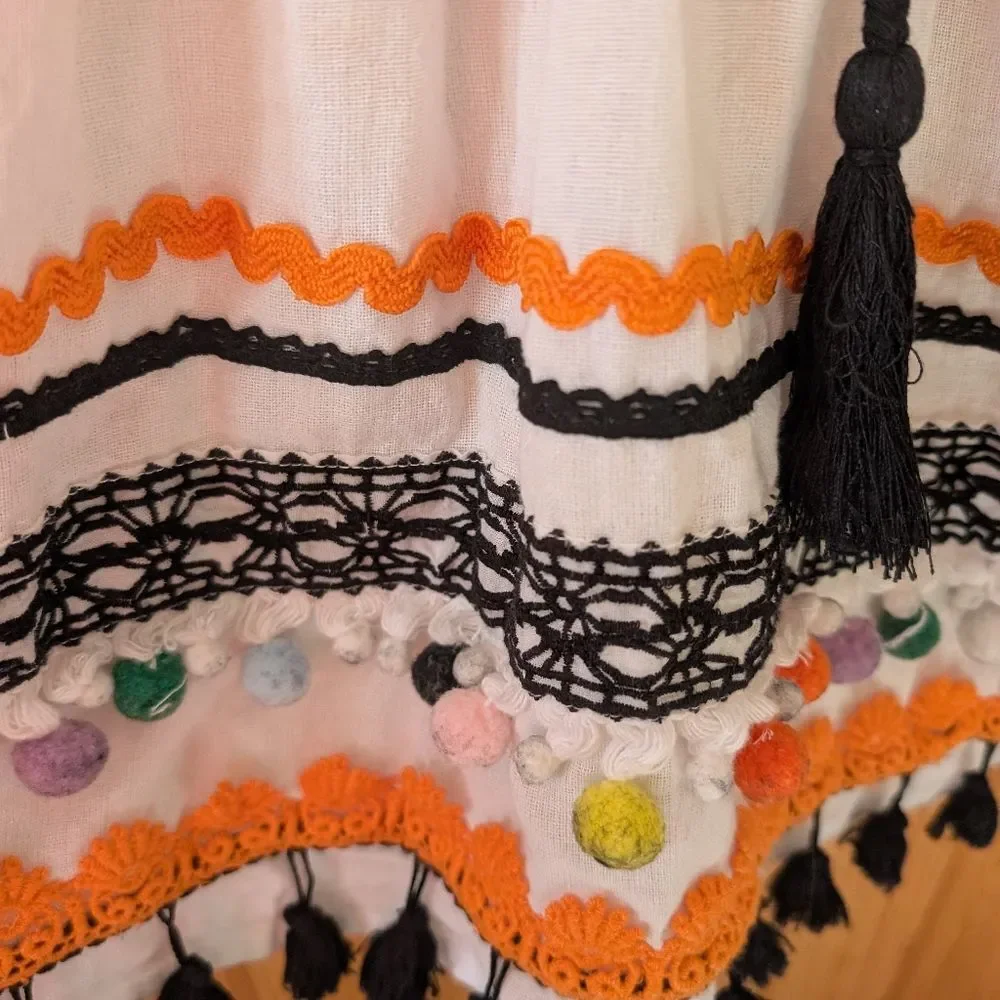 Dodo Bar Or Pass Pour Too‎ Tassel Pom Pom Bohemian Dress Size Small